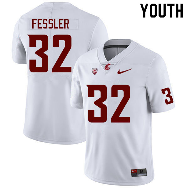 Youth #32 Van Fessler Washington State Cougars College Football Jerseys Sale-White